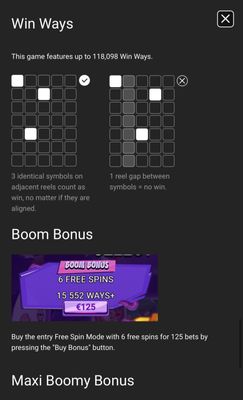Up to 118098 Ways to Win