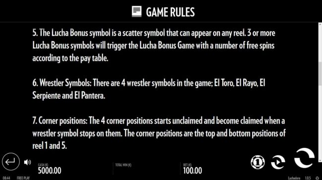 General Game Rules - Lucha Bonus, Wrestler Bonus and Corner Positions