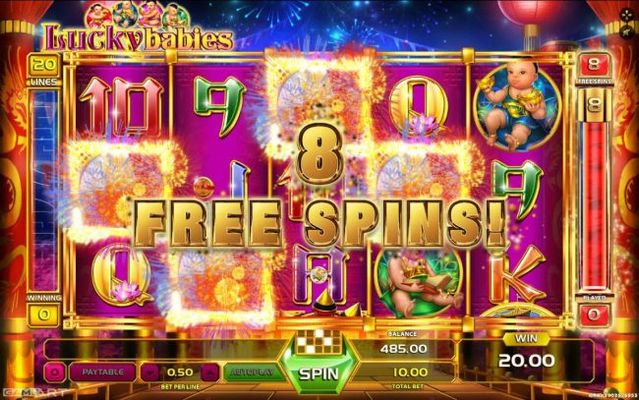 8 Free Spins Awarded