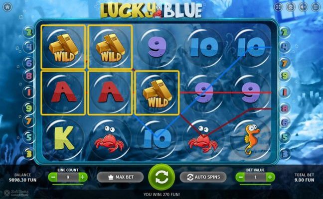A 270 coin jackpot triggered by multiple winning combinations.