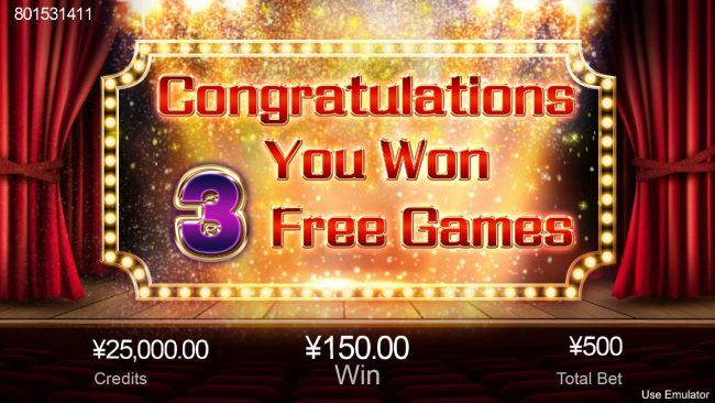 3 Free Spins Awarded