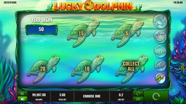 Pick turtles to reveal a prize