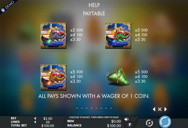 High value slot game symbols paytable.