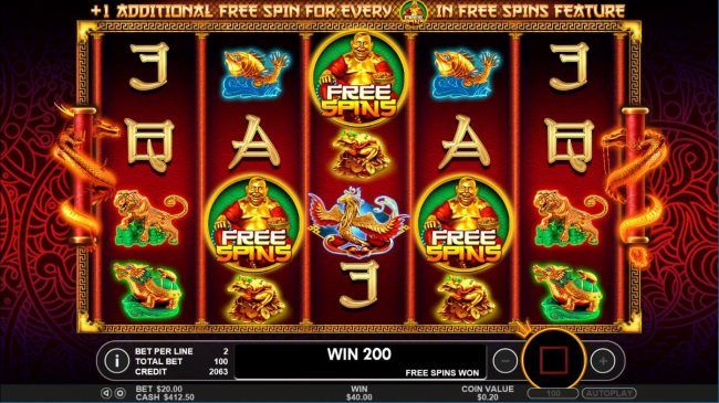Three scatters symbols triggers the Free Spins feature