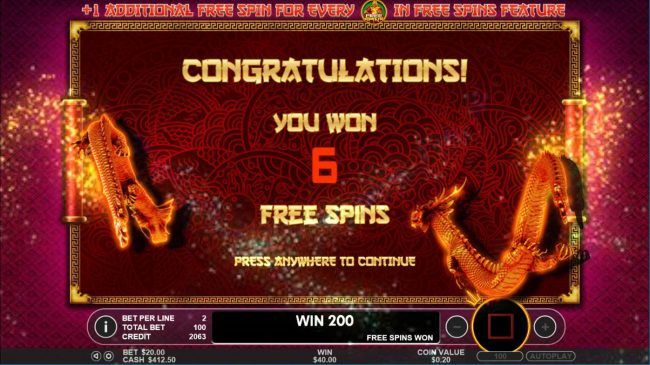 6 Free Spins awarded.