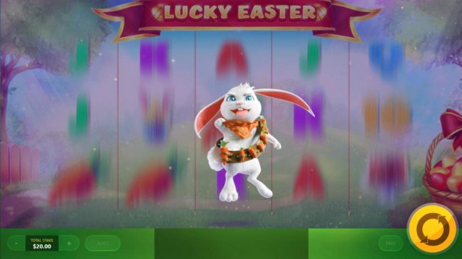 Easter Bunny jumps out onto the reels to give the player a reward.