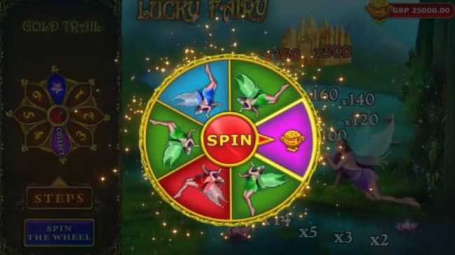 Landing on the pot of gold symbol will award the progressive jackpot.