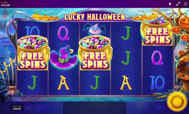 Free Spins feature triggered when 3 free spins symbols appear on the reels.