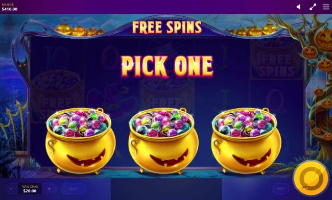 Pick one pot of marbles to reveal how many free spins you win.