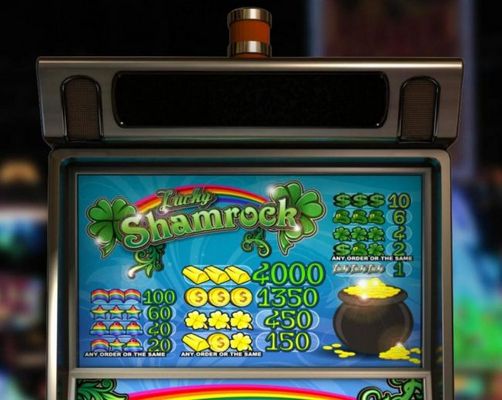 Slot game symbols paytable.