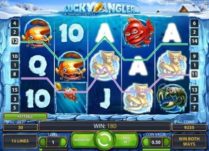 a couple of winning paylines triggers a 180 coin jackpot