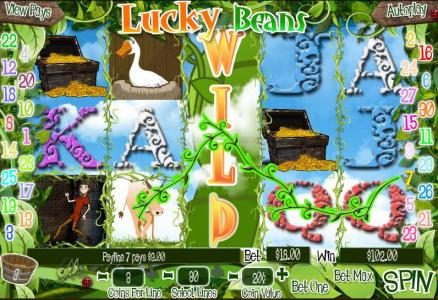An expanded wild on middle reel triggers multiple winning paylines