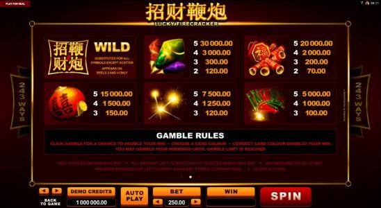 High value slot game symbols paytable