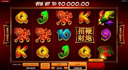 A four of a kind leads to a 2,000.00 jackpot