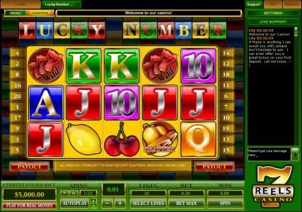 video slot game featuring five reels and twenty paylines
