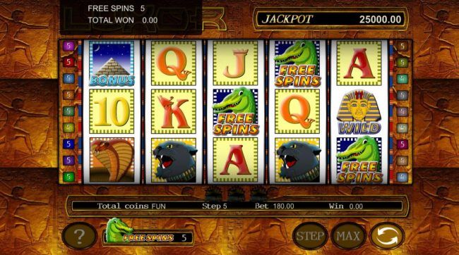 Two or more free spins scatter anywhere on the reels triggers Free Games