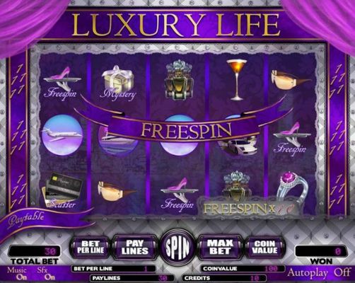 Free Spins feature triggered by landing 3 or more scattered free spin symbols anywhere on the reels.