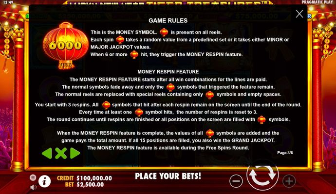 Money Respin Feature