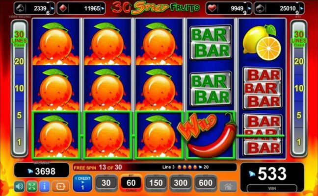 Multiple winning paylines triggers a big win during the free spins bonus feature!