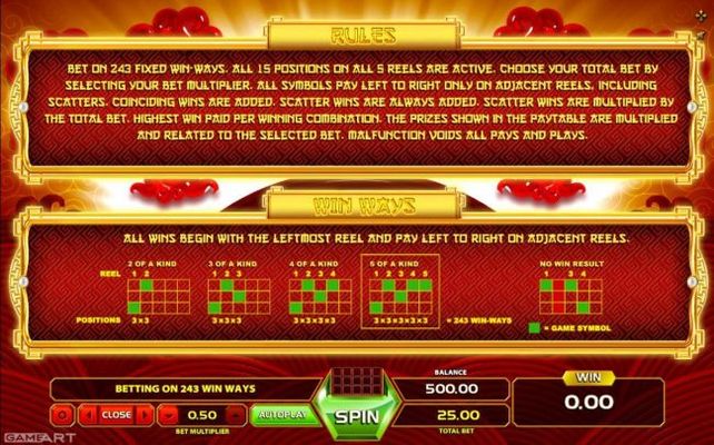 General Game Rules and Win Ways Rules