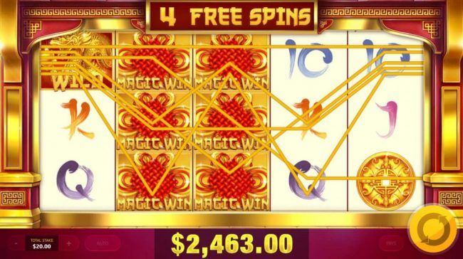 Multiple winning paylines triggers a big win during the free spins feature!