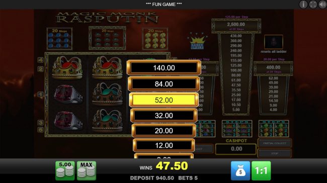 Ladder Gamble Feature Game Board