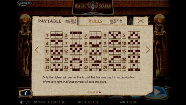 Paylines 1-25