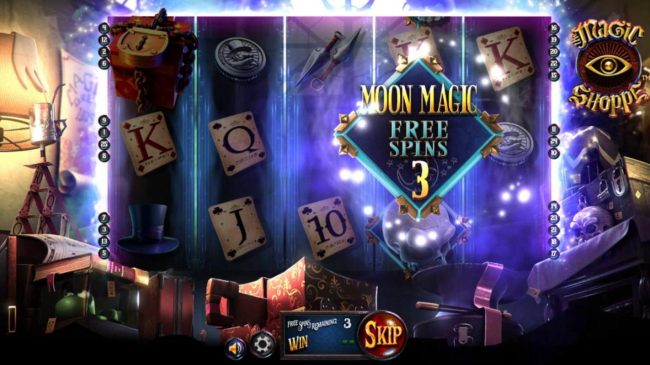 3 Moon Magic Free Spins awarded.