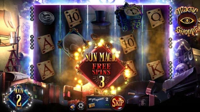 3 Sun Magic Free Spins awarded.