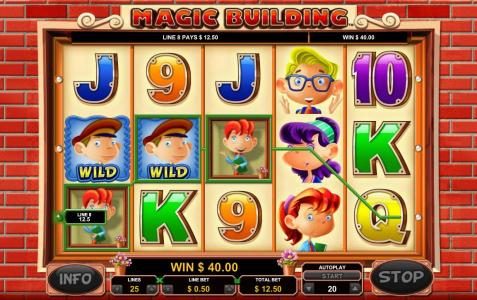 multiple winning paylines triggers a $40 jackpot