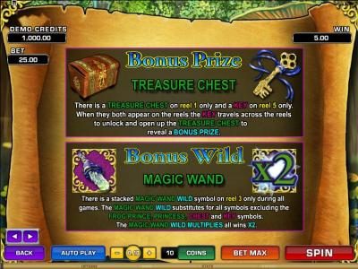 bonus prize treasure chest and bonus wild magic wand