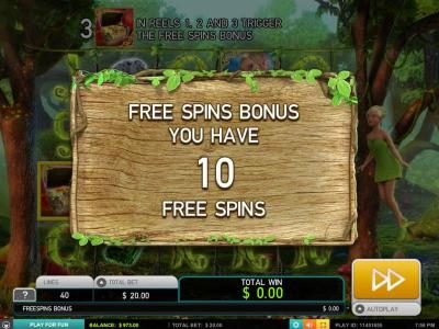 10 free spins awarded.