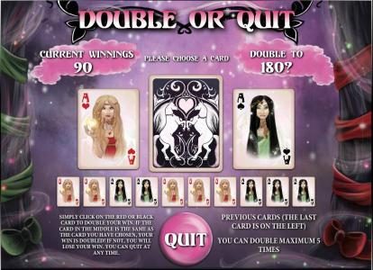 double or quit  gamble feature game board
