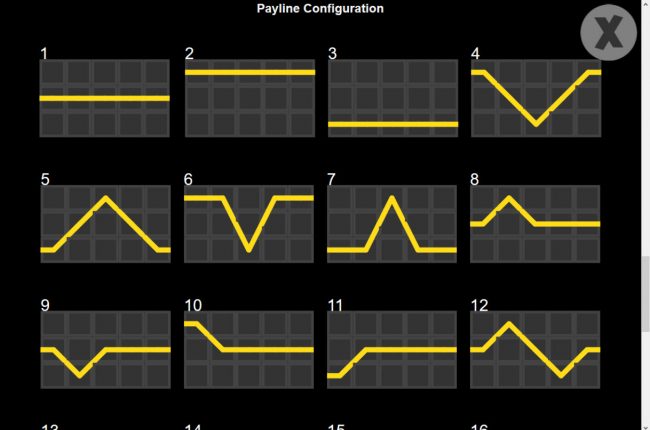 Paylines 1-12