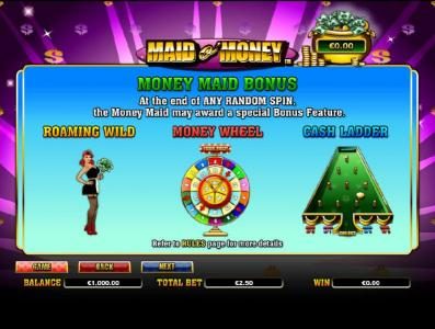 money maid bonus rules