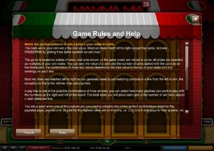 Game Rules and Help - Part 1
