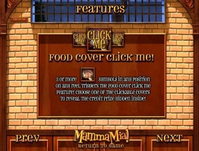 food cover click me feature rules