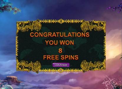 Eight free spins awarded