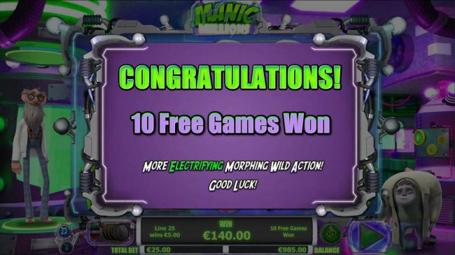 10 free games awarded