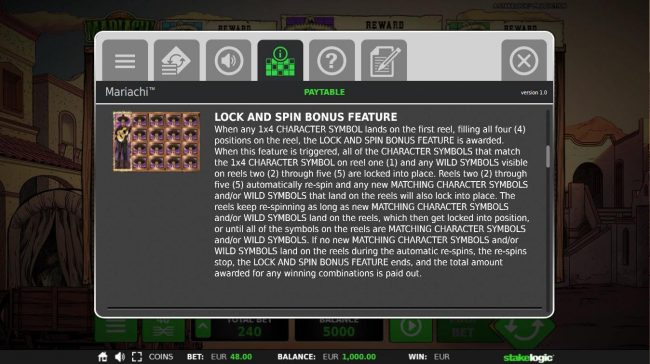 Lock and Respin Bonus Feature Rules