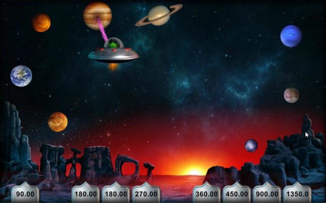 Use the arrow keys and space bar to select planets and win cash prizes