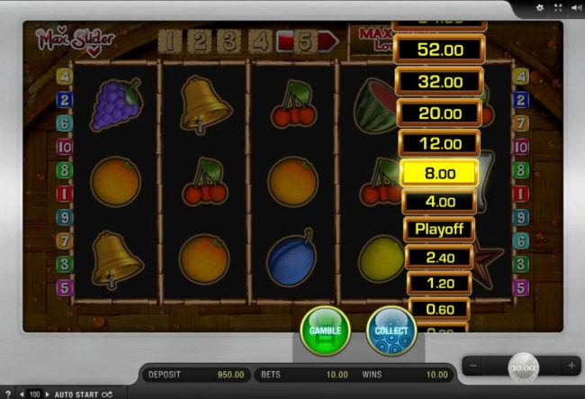 Ladder Gamble Feature Game Board available after every winning spin.