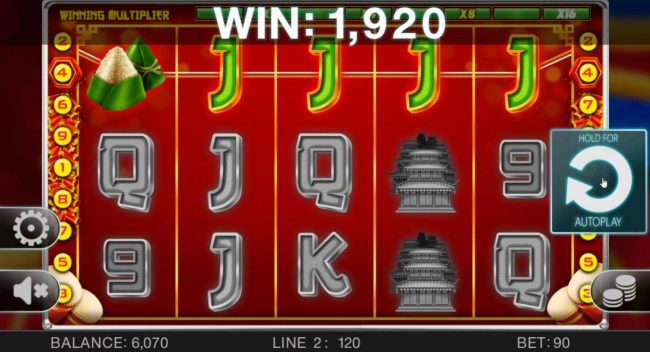 A winning Four of a Kind combines with an x16 win multiplier leading to an 1,920 mega win.