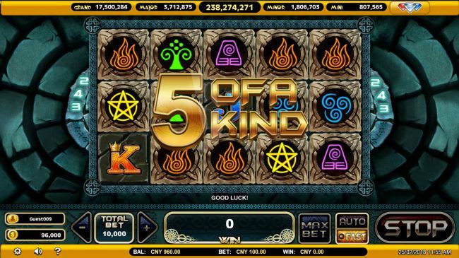 A winning five of a kind