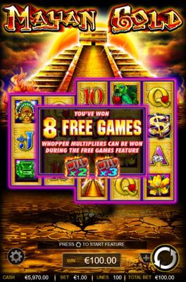 8 Free Spins Awarded