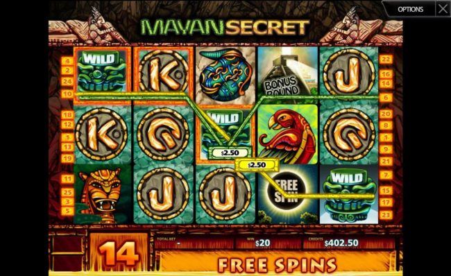 Multiple winning paylines triggers a big win during the free spins bonus round!