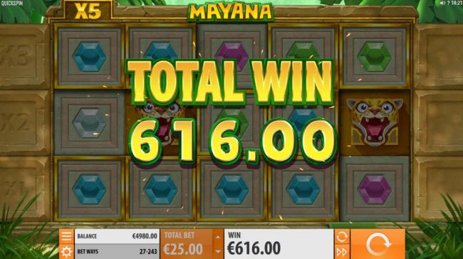 Respin feature pays out 616 coins