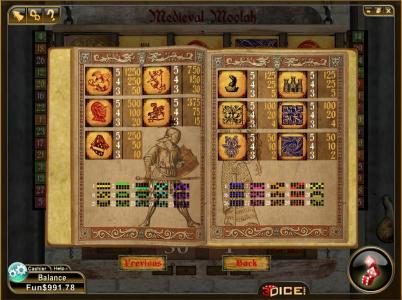 slot game symbols paytable and 30 payline diagrams