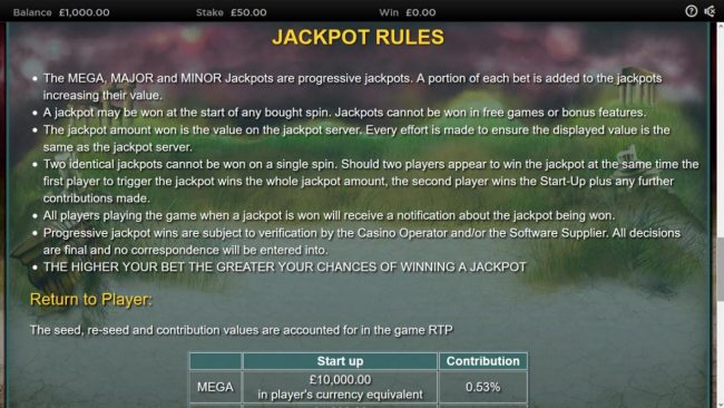 Jackpot Feature Rules