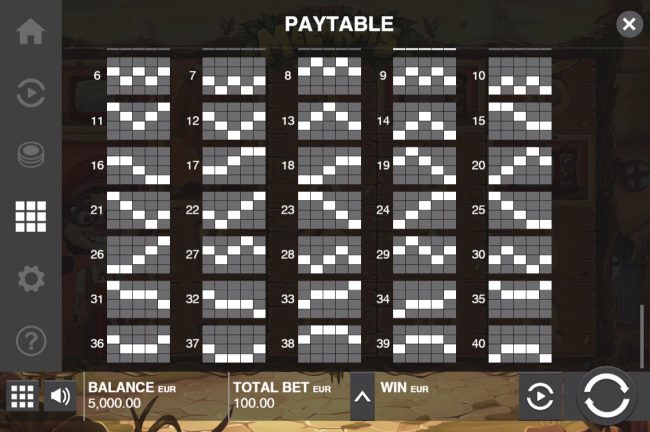 Paylines 31-40